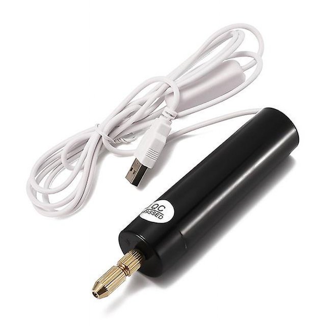 Mini taladro eléctrico, taladro USB eléctrico portátil DC 5V, kit de microbrocas manuales de 0,7-1,2 mm con puntas de 13 piezas, para papel plástico de madera