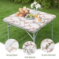 thumbnail image 4 of White Marble Rose Gold Line Pattern Square Fitted Tablecloth with Elastic Edge,Square Table Cover,Washable Elastic Table Cover for Home Kitchen Party Decor 36"x36", 4 of 6