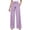 Light Violet, variant on Women's Summer Solid Color High Waisted Bow Tie Belt Wide Leg Straight Pants, Casual Business Trousers for Office or Weekend, Breathable Lightweight Fabric A L