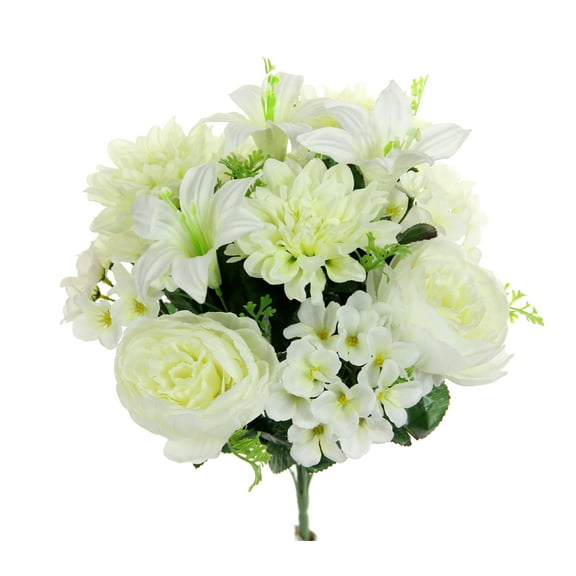 Artificial Peony Dahlia Hydrangea Mix Flower Bush