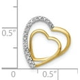 thumbnail image 4 of 14k Yellow Gold and Rhodium .01ct. Diamond Double Heart Chain Slide Natural Diamonds, 4 of 6
