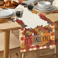 thumbnail image 5 of Thanksgiving Table Runner with Maple Leaf Pumpkin Turkey Pattern Polyester Tablecloth for Holiday Dining Table Decoration Fall Party Table Mat Washable Festive Decor for Home Gathering Celebration, 5 of 5