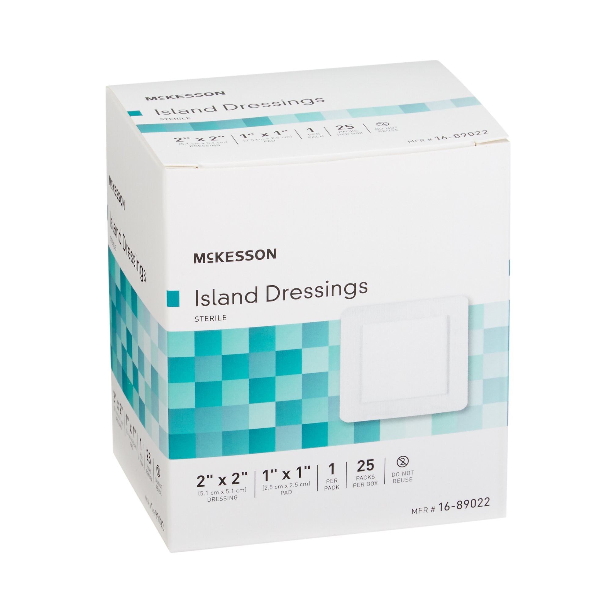 McKesson Island Dressing, Non-Adherent Gauze Pad for Wound Care, 2 in x 2 in, 25 Count, 4 Packs, 100 Total