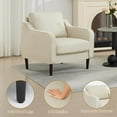 thumbnail image 4 of Oversized Modern Accent Armchair with Metal Legs,Comfy Accent Chair and a Half,Modern Century Single Sofa Extra Large Reading Club Chair for Living Room,Bedroom,and Apartment, White, 4 of 9