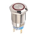 thumbnail image 4 of Dekaim Interruptor de botón LED, Interruptor de botón de Enclavamiento autobloqueante Inoxidable Impermeable de 19 mm 12V LED(Rojo), 4 of 5