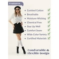 thumbnail image 5 of HUGH UGOLI Women Cotton Knee High Socks, Long Dress School Uniform Socks for Girls, Soft & Lightweight Boot Socks, Shoe Size: 8-11, White / Black, 4 Pairs, 5 of 6