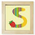 thumbnail image 1 of S Alphabet Fraise Fruit Mignon Modèle Carré Cadre Photo Mur Table Affichage, 1 of 3