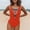 Orange, variant on Women's Independence Day For Women's Print Square Neck Open Back High Cut Monokini Swimsuit Swimsuit Latex Bikini Under Football Shirt Flat Bikini Red Bikini Plus Size Bikini Beach Bikini Shorts And