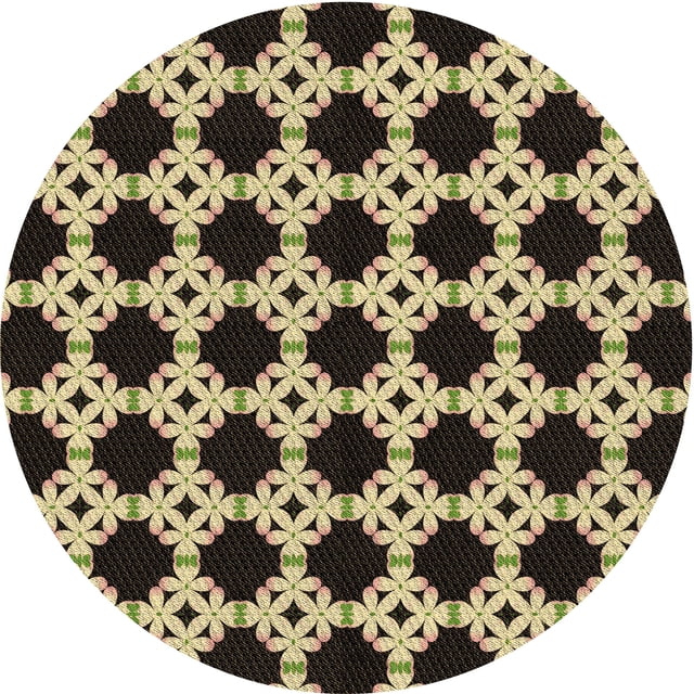 Ahgly Company Tapis Rond Lavable en Machine Intérieur Transitionnel Gris Minuit, 5 Pieds Rond