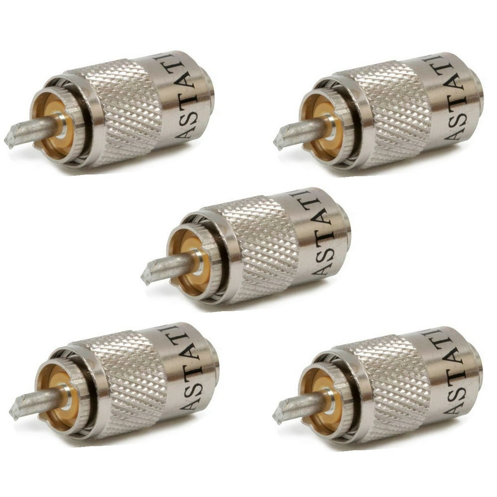 Pack of 5 Astatic Pl259 UHF Cb Ham Radio Coax Cable Connector Rg8u