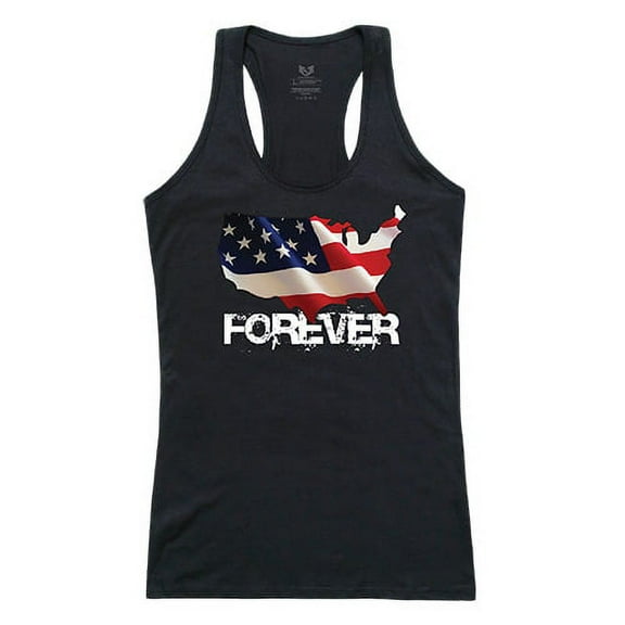 Rapid Dominance G02 Graphic Tanks, Distressed Flag-Forever USA Map - BLK-XL