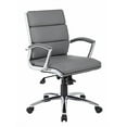 thumbnail image 2 of Boss Office CaressoftPlus Fauteuil de Direction à Dossier Mi-Haut Gris, 2 of 4