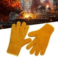 thumbnail image 1 of Welding Cowhide Work Gloves, Flame-retardant Gloves Heat-proof Metal Welding Protector, 1 of 6