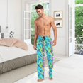 thumbnail image 7 of FREEAMG Colored Tropical Butterflies Pajama Pants for Men, Men's Separate Bottoms, Pure Cotton Comfortable Lounge Pants, 7 of 7