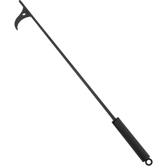 Black Iron Fireplace Poker, 40-inch Heavy-Duty Fire tongs with Heat-Resistant Grip, Fire Pit tool for indoor Wood Stoves, Outdoor Bonfires and Fireplace Fire Management