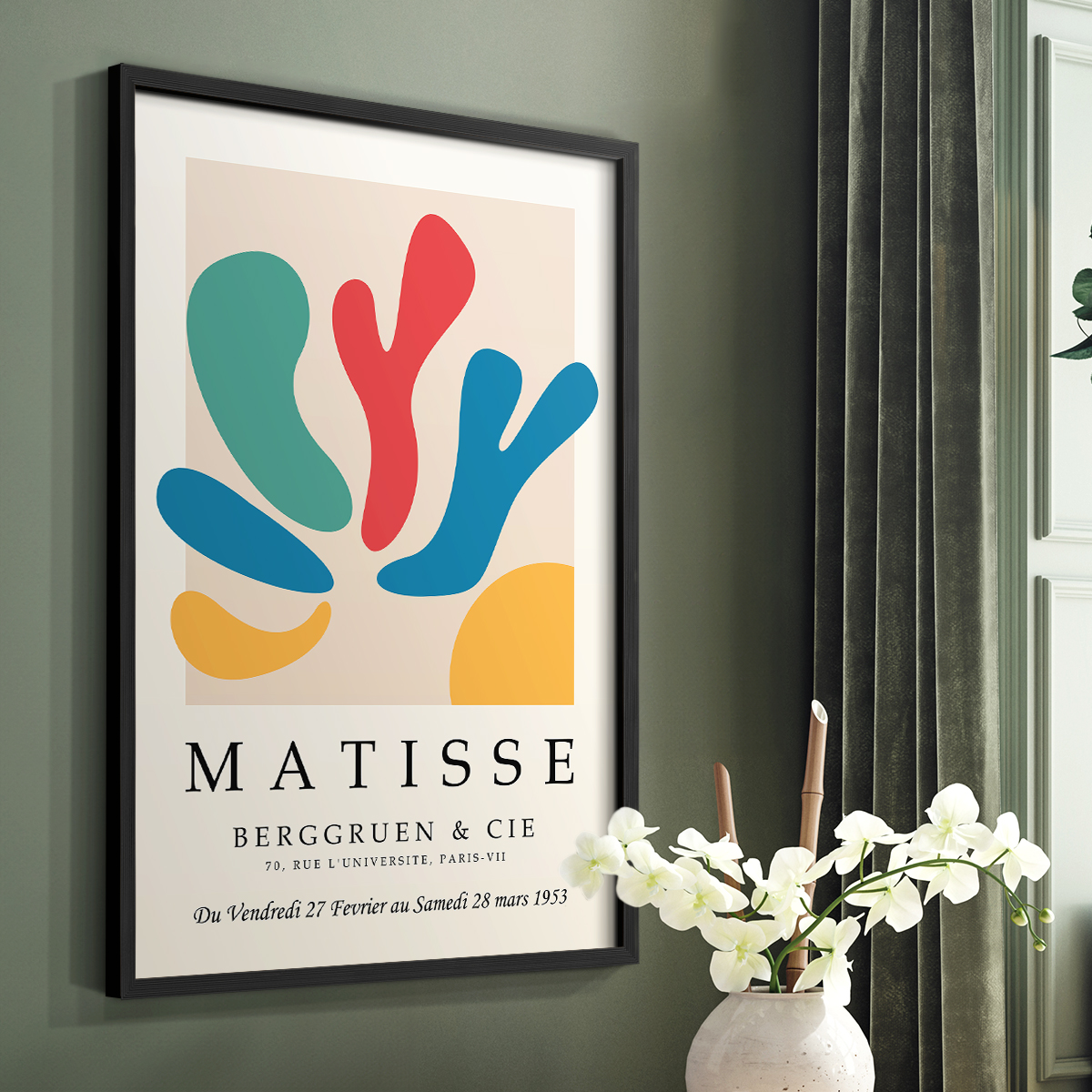 Matisse CXXVII Framed Print in Black Solid Wood 22 x 28 Framed Print