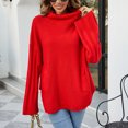 thumbnail image 2 of IROINNID Reduced Womens Sweater Turtleneck Pullover Sweater Solid Color Casual Mid-Length Long Sleeve Autumn and Winter Sweater Oversize High Sweater, 2 of 8