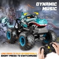 thumbnail image 6 of YCFUN Dinosaur Remote Control Car, RC Monster Truck with LED & Music, 360° Stunt RC Car for Boys Kids Ages 3-8, Dinosaur Toy Gift for Kids (Blue), 6 of 7