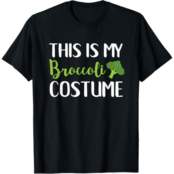 This Is My Broccoli Costume Funny Vegetable Halloween T-ShirtMen's and women's short-sleeved pure cotton shirts