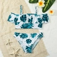 thumbnail image 2 of 2 Piece Girls Bikini Swimwear Beach Swimsuits Sling Bathing Suit Floral Printing Bathing Suits Kids Floral Swimsuit Beach Wear for 7-12T, 2 of 6