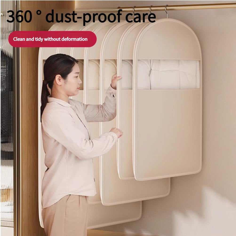 Space Saving Garment Bag with Compression Zipper – 3PCS Space Saving Hanging Garment Bag for Down Coats, Dust-Proof, Hanging Organizer S/M/L