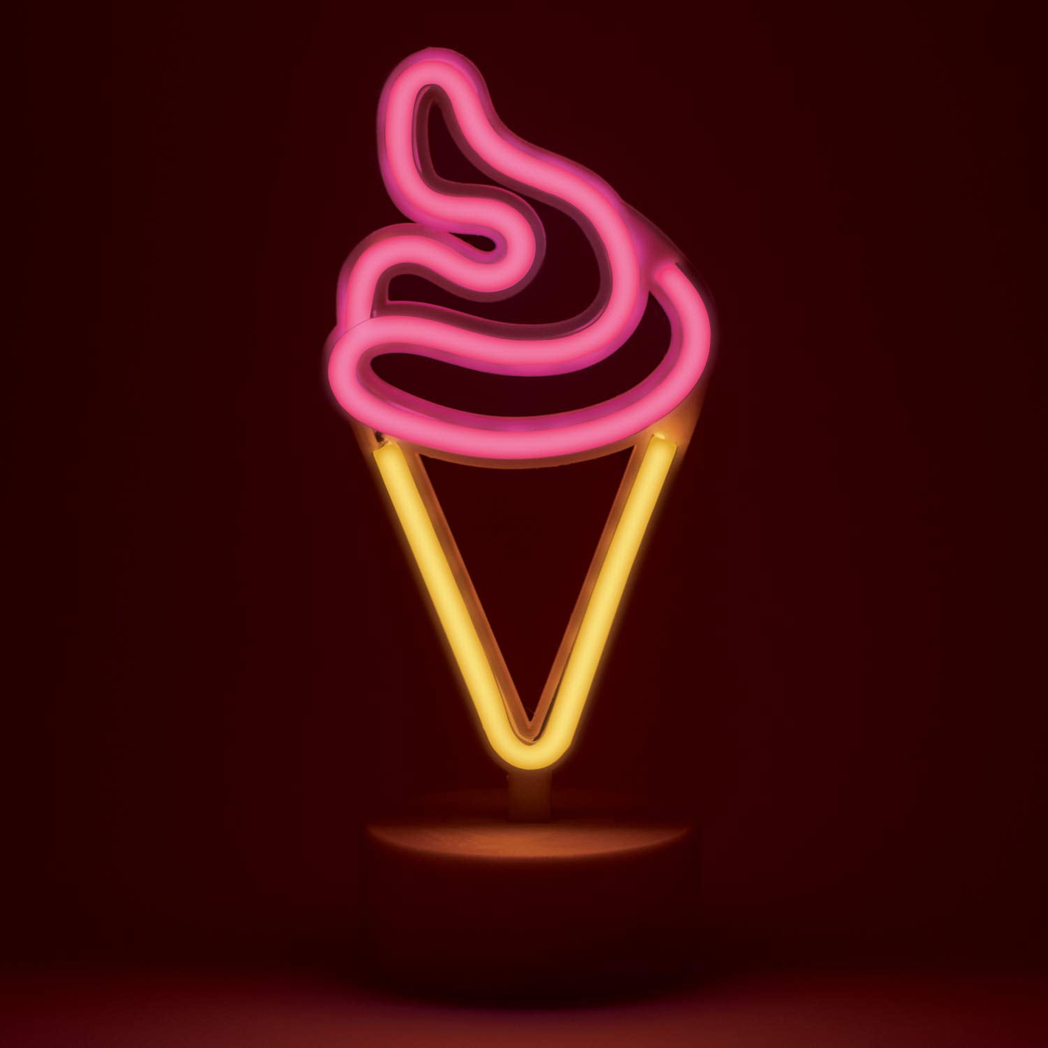 Amped & Co Ice Cream Desk Light, Mini LED Ice Cream Neon Light, Night
