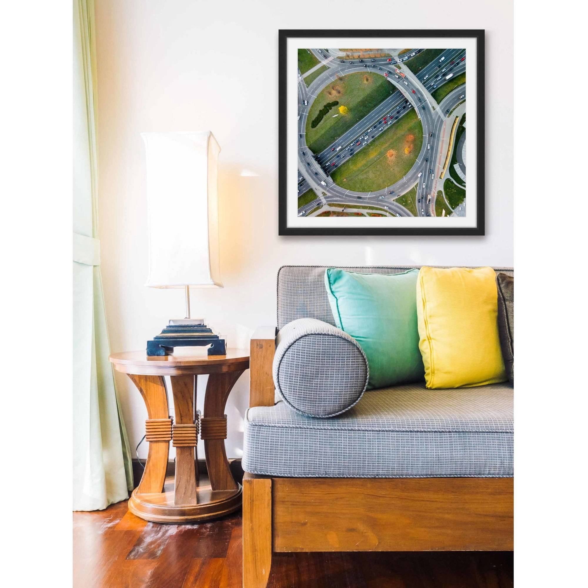 Marmont Hill "Traffic Circles" by Karolis Janulis Framed Painting Print