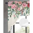 thumbnail image 2 of Watercolor Roses Swag Valances for Windows, Curtains Drapes, Spring Flowers Leaves Butterflies Light Beige Kitchen Window Curtains Over Sink Window Treatment Valance for Bedroom/Bathroom 56"x36", 2 of 5