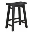 thumbnail image 2 of Amber 24 Inch Counter Stool, Ergonomic Saddle Seats, Charcoal Black Wood, 2 of 7