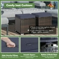 thumbnail image 5 of Gymax 2PCS Outdoor Patio Ottomans Hand-Woven PE Wicker Footstools w/ Removable Cushions Navy, 5 of 9