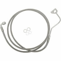 Drag Specialties 1741-4501 Extended Stainless Steel Front Brake Line Kit - Clear Coated - 72.5in. ( 8in.)