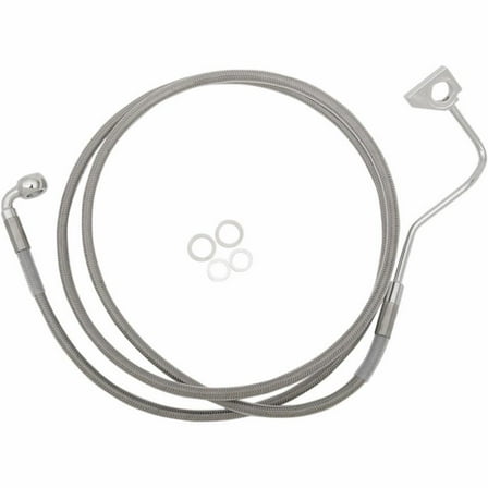 Drag Specialties 1741-4501 Extended Stainless Steel Front Brake Line Kit - Clear Coated - 72.5in. ( 8in.)