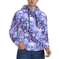 thumbnail image 2 of Naloa flower crystal Skull Men's Casual Hooded Collar Drawstring Hoodies Pullover Sweatshirts Casual Long Sleeve Shirts-Small, 2 of 7