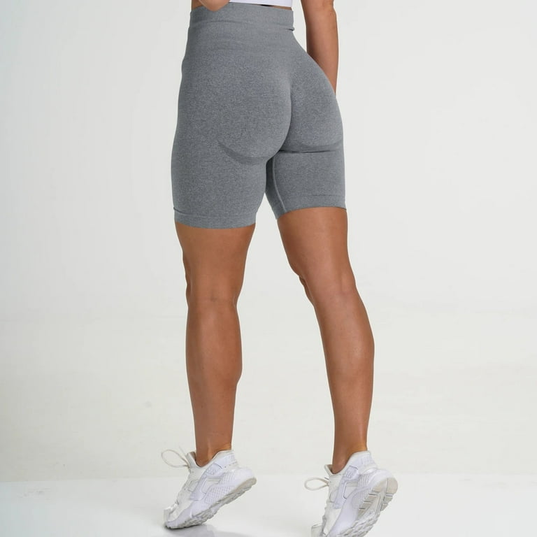 MRULIC yoga shorts for women Yoga Fitness Shorts Women Out Leggings Shorts  Athletic Yoga Running Workout Sports Yoga Pants Orange + S