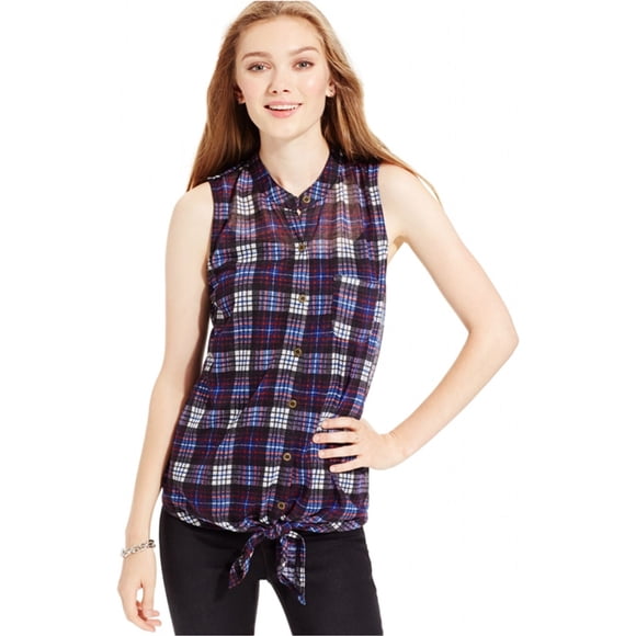 Camisa de franela con botones Almost Famous Azul XS