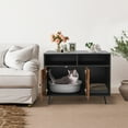 thumbnail image 4 of Gymax Cat Litter Box Enclosure w/ Scratching Pad End Table Nightstand Hidden Washroom, 4 of 10