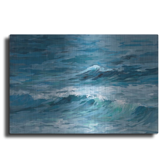 Luxe Metal Art 'Deep Blue Sea'  by Silvia Vassileva Metal Wall Art, 36" x 24"