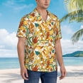 thumbnail image 3 of Sikiie 70s Groovy Hippie Print Men's Hawaiian Shirt, Summer Beach Button Pocket Short Sleeve T-Shirt,Small, 3 of 7