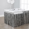 thumbnail image 5 of 2-Ply Packaged Metallic Black And Silver Table Skirt, 5 of 8
