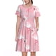 thumbnail image 1 of Balery Flamingo Vestidos sueltos de manga corta para mujer, vestidos de verano 2025, vestidos casuales de corte A con vuelo., 1 of 6