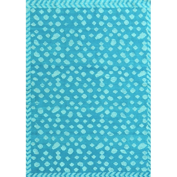 Ahgly Company Indoor Rectangle Abstract Light Blue Modern Area Rugs, 5' x 7'