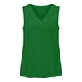 thumbnail image 6 of Ecqkame Womens V Neck Ruffle Tops Summer Sleeveless Ribbed Tank Shirts Solid Color Going Out Daily Casual Blouses Green L, 6 of 6