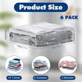 thumbnail image 2 of 6 Pcs Clear Zippered Storage Bags,Tutuviw Clothes Bag Organizer with Zipper,Plastic Sheet Organizer and Storage for Sweater Blankets Sheet Linen Quilt Bed Pillow Cube Organizer(15x11x4in), 2 of 8