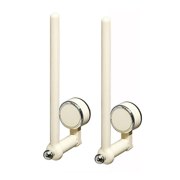 Fzsteel Multifunctional Suction Cup Towel Hanging Rod with 180-Degree Adjustable Hook, No Drill Installation, Sturdy Bathroom Organizer for Kitchen Shower (2-Pack)