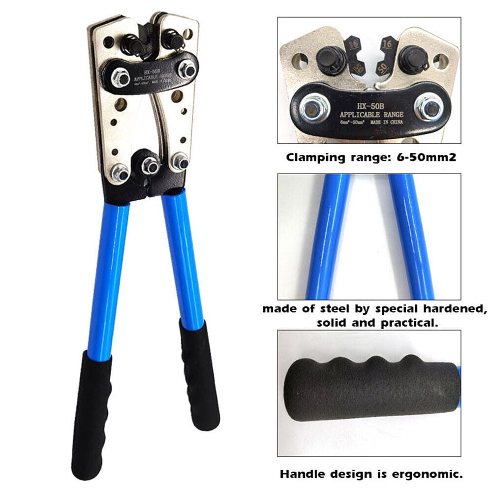 HX-50B Portable Cable Crimping Tool Professional Terminals Crimper Plier Car USA