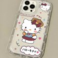 thumbnail image 3 of Funda de teléfono transparente con dibujos animados de Hello Kitty, carcasa de silicona a prueba de golpes para iPhone 15, 14, 13, 12, 11 Pro Max, XR, XS, X, 8, 7, 6, 6S Plus, SE 2020, 3 of 5