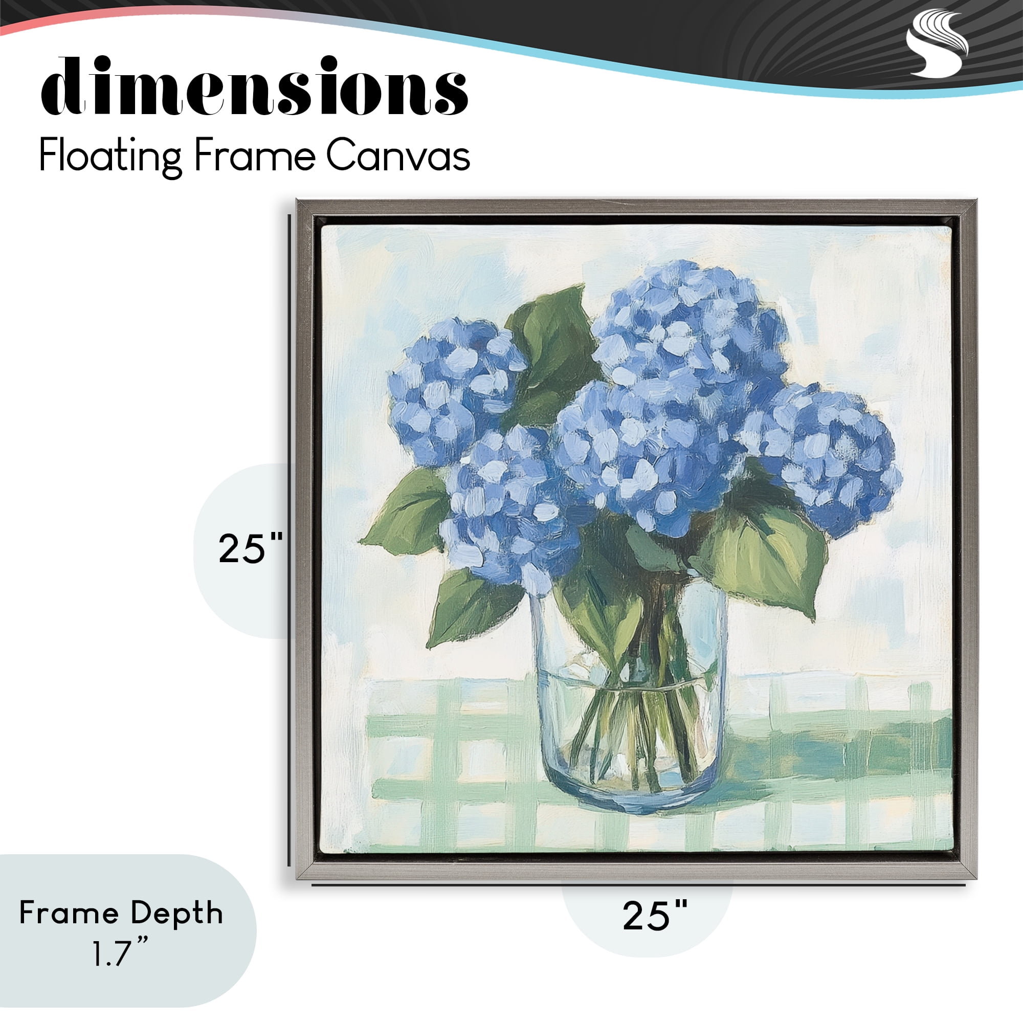 Stupell Industries Quaint Picnic Hydrangeas Gray Framed Floater Canvas Wall Art, design by Petal Prints Design