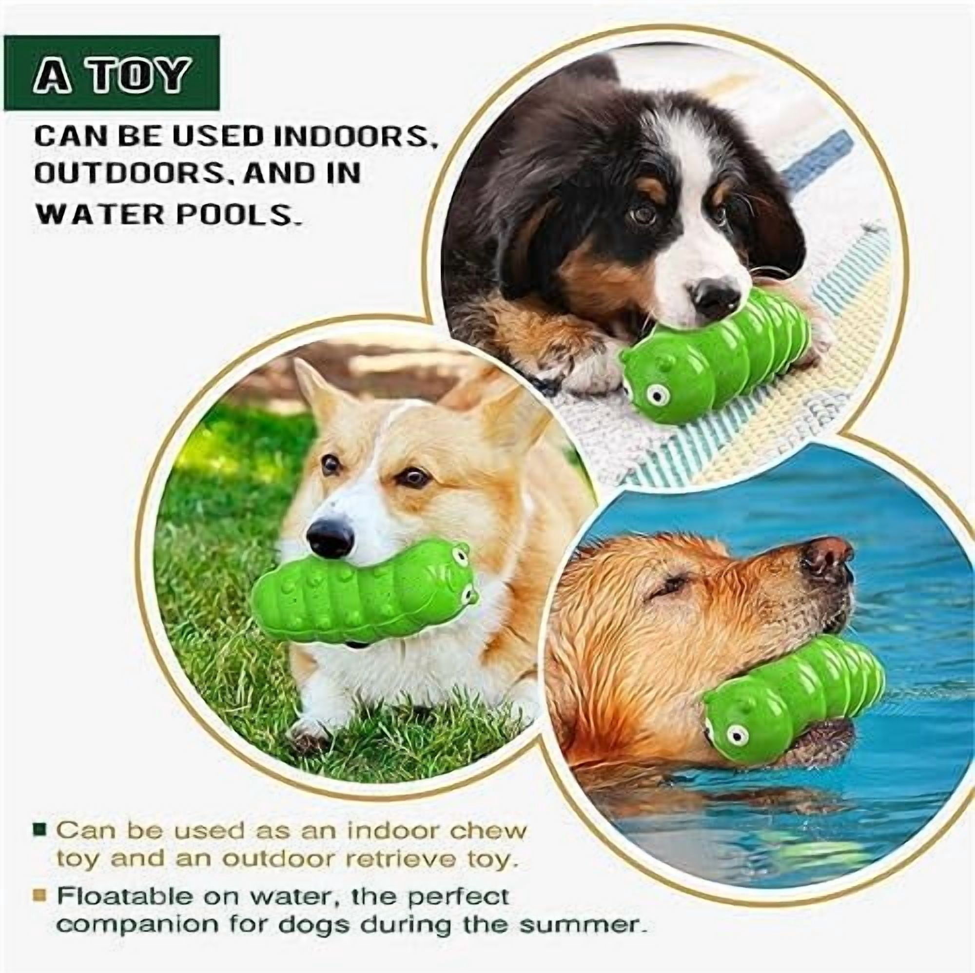 Indestructible Chew Toy for Large Breeds, Extremely Tough Dog Toy for Aggressive Chewers, Durable Latex Green Toy