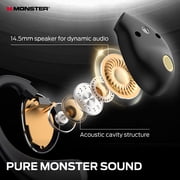 Monster Open Ear Headphones, Bluetooth 6.0 Wireless Earbuds with HiFi Sound, Open Ear Earbuds with 24H Playtime, Unique Handbag Design, ENC Clear Call, IPX6 Resistance Wireless Headphones