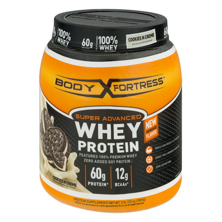 Body Fortress Super Advanced Whey Protein Powder, Cookies N' Creme, 60g Protein, 2 (Best Whey Protein Mix)